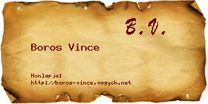 Boros Vince névjegykártya